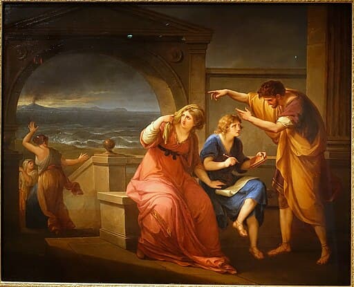 Painting depicting Pliny the Younger and his mother at Misenum.
