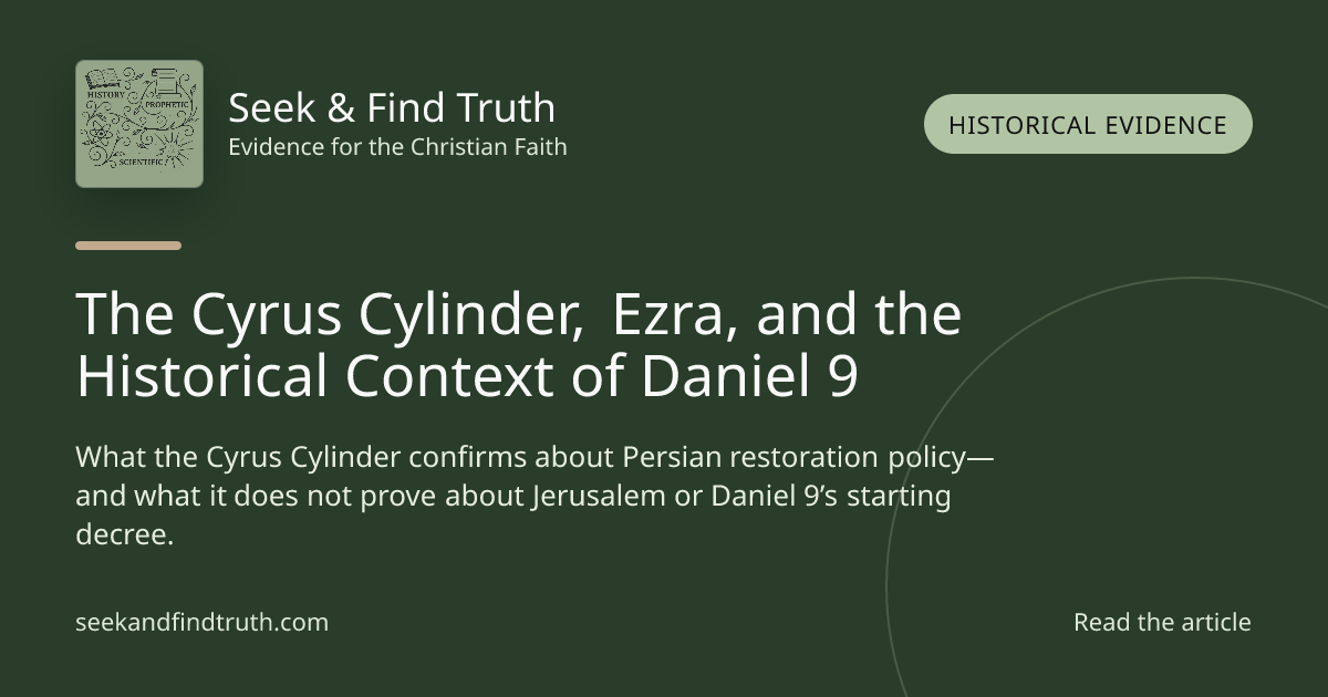The Cyrus Cylinder, Ezra, and the Historical Context of Daniel 9