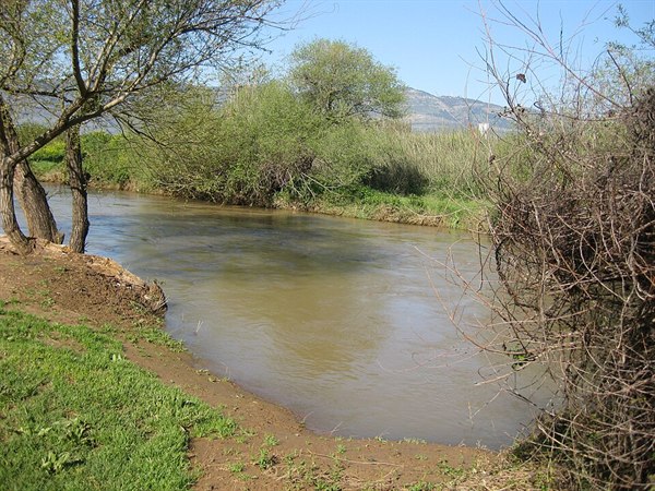 The Jordan River south of Sde Nehemiah in northern Israel.