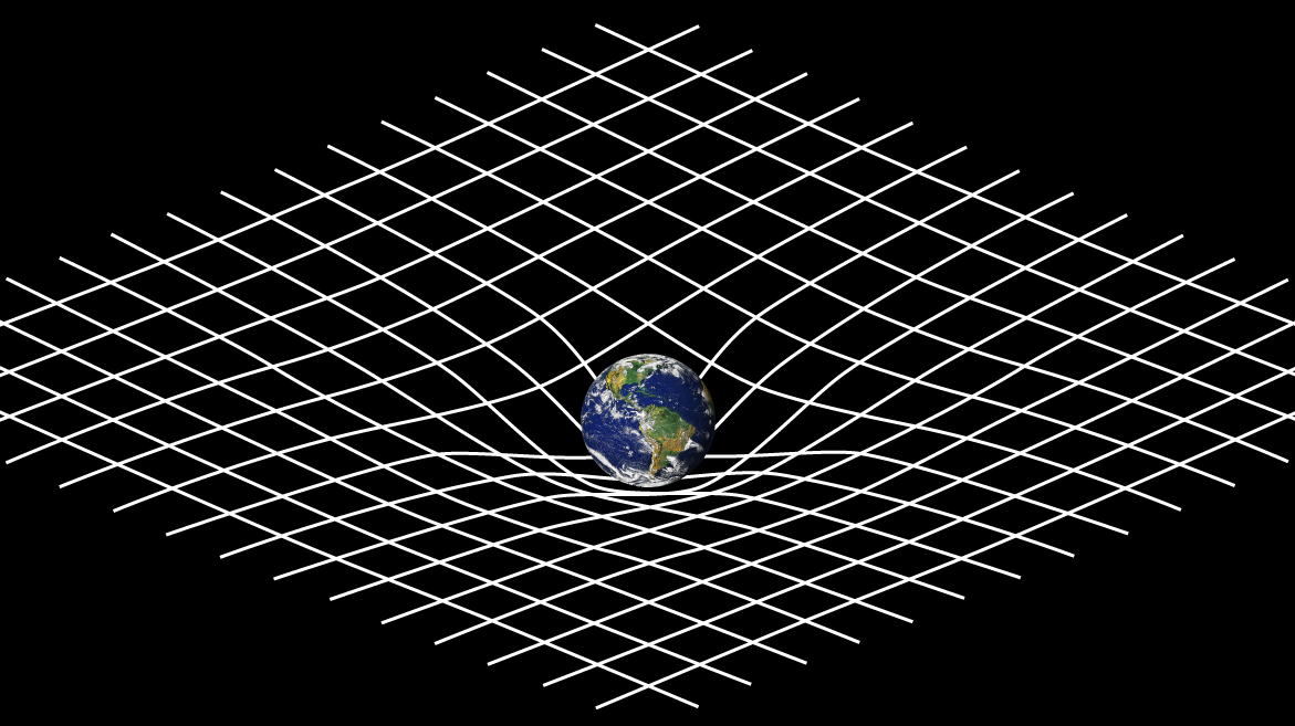 NASA illustration of spacetime curvature around Earth