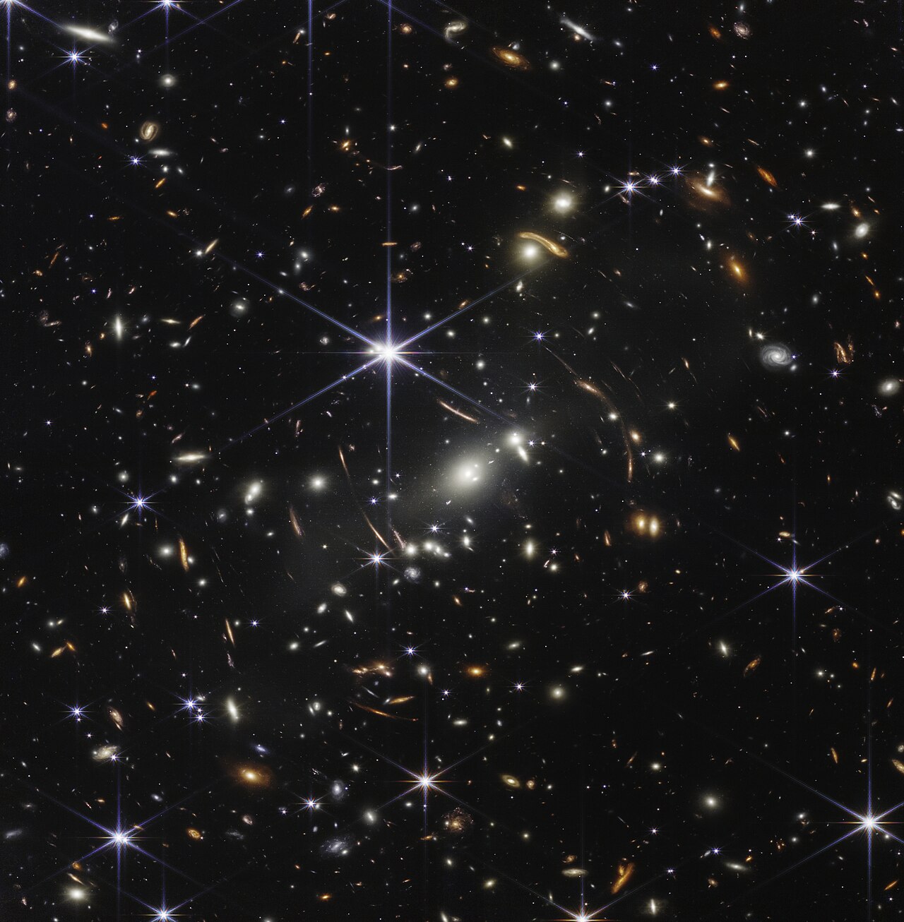 Webb's First Deep Field showing distant galaxies
